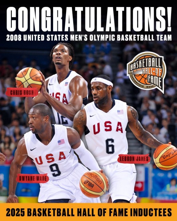 Quan chức Heat đã đăng những bức ảnh của Big Three trong các trò chơi Olympic 2008. Xin chúc mừng đội cứu chuộc vì đã được chọn cho Hội trường Danh vọng